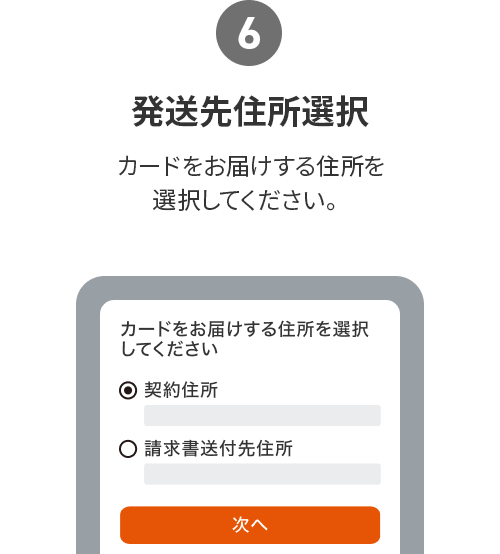 (6)発送先住所選択